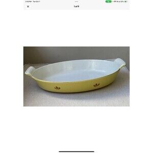 DRU Yellow Tulip Enamel Cast Iron Casserole Baking Dish 36 Holland Vintage